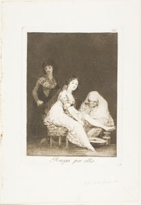 彼女は彼女のために祈る、ロス カプリチョスのプレート 31 作： Francisco Jose de Goya y Lucientes