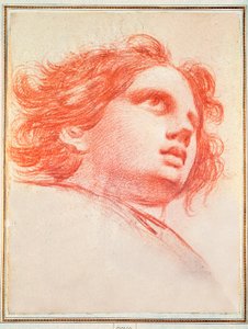 「天使の頭」フランシスコ・デ・ゴヤ・イ・ルシエンテス（1746-1828）による「神の名による礼拝」の準備画。 1772.マドリッド。 プラド美術館。
