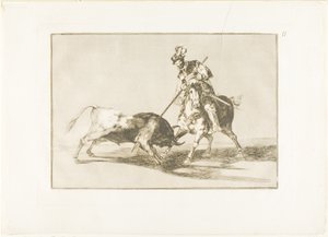 別の雄牛を槍で突き刺すシド カンペアドール、The Art of Bullfighting のプレート 11
