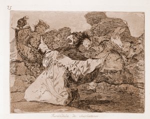 戦争の惨禍：チャラ男たちのファランドール（下絵からの銅版画 作： Francisco de Goya