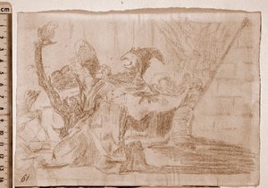 戦争の惨禍：チャラ男たちのファランドール（準備画 作： Francisco de Goya