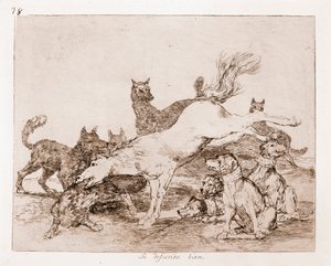 The Disasters of War : He defends well (Etching from preparatory drawing)