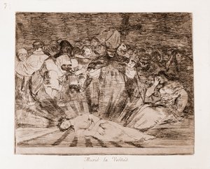 戦争の惨禍：真実は死んでいる（準備図からのエッチング 作： Francisco de Goya
