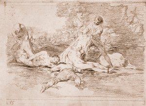The Disasters of War : They take advantage of (preparation drawing) 作： Francisco de Goya