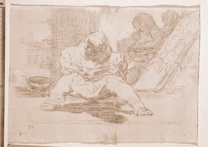 The Disasters of War : What madness !(準備段階のドローイング 作： Francisco de Goya