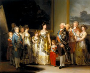 スペインの王と女王、カルロス4世とマリアルイサ、そして彼らの家族 作： Francisco de Goya