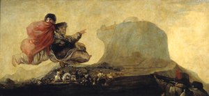 魔女の安息日」または「幻想的な幻影 エル・アクエラール」。フランシスコ・デ・ゴヤ（1746-1828）の絵画 1819-1823年 日。1,23x2,65 m マドリッド、プラド美術館 作： Francisco de Goya