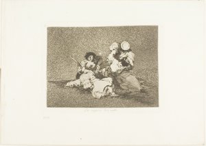 女性は勇気を与えます、戦争の災害からのプレート4 作： Francisco Jose de Goya y Lucientes