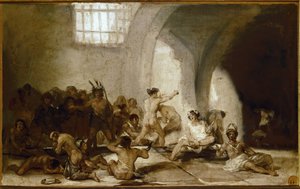 The crazy house.(油彩・木) 作： Francisco de Goya