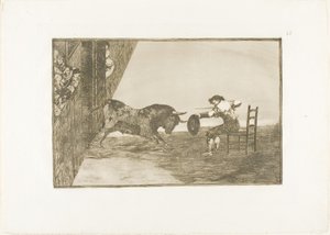 サラゴサの土俵でのマルティンチョの大胆さ、『闘牛の芸術』のプレート 18 作： Francisco Jose de Goya y Lucientes