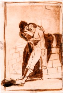 "The whims" (Los caprichos):愛と死準備のためのドローイング 1797-1798 (ドローイング) 作： Francisco de Goya