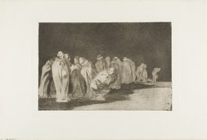 袋の下には何かがある、つまり、人を服で判断してはいけない、『Los Proverbios』より8枚目 作： Francisco Jose de Goya y Lucientes