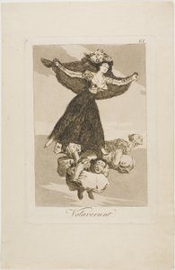 彼らは飛んだ、ロスカプリチョスのプレート61 作： Francisco Jose de Goya y Lucientes
