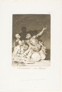 When Day Breaks We Will Be Off、Los Caprichos のプレート 71 作： Francisco Jose de Goya y Lucientes