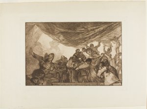 神にも悪魔にも自分を褒めることなく、『ロス プロベルビオス』のプレート 15 作： Francisco Jose de Goya y Lucientes