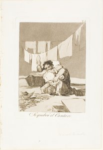 はい、彼は鍋を壊しました、ロス カプリチョスのプレート 25 作： Francisco Jose de Goya y Lucientes
