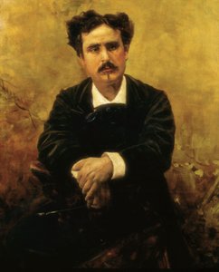 スペインの画家マリアーノ・フォルチュニー（1838-1874）の肖像 フランシスコ・ペラルタ（1837-1897）の絵画 19世紀 作： Francisco Peralta del Campo