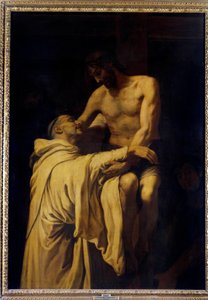 クレルヴォーの聖ベルナルド（サン・ベルナルド・ディ・キアラヴァッレ）（1090-1153）を抱きかかえるキリスト フランシスコ・リバルタ（1565-1628）による絵画 1621日1,58x1,13 m マドリッド、プラド美術館 作： Francisco Ribalta