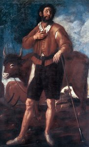 耕作者聖イシドール（1080-1130）の表現、彼は乾燥した土壌の水から奇跡的に水を出現させた。フランシスコ・リバルタ（1565-1628）の絵 バレンシア。スペイン、サン・ピオ5世ベラ・アート美術館