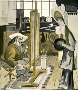 若いイギリス人女性がフランス人アーティストのためにポーズをとる、1903 作： Francisco Sancha y Lengo