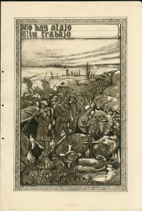 フランシスコ・サンチャ・レンゴ（1874-1936）のイラスト - 1915年頃のフライング・リーフ - No hay atajo sin trabajo - 14 -18年戦争, トランシェス, スペイン語, 海外報道 - 囚人 作： Francisco Sancha y Lengo