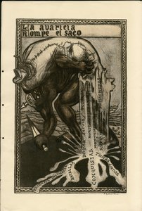フランシスコ・サンチャ・レンゴ（1874-1936）のイラスト - 1915年頃の飛葉 - 14～18年戦争, ドイツ・プロイセン, 銀, 交戦国とシンボル, スペイン語, 海外報道機関