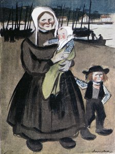 ブルターニュの飢饉、1903年ブルトン人のために制作された「ラヴィアンローズ」の特別版のイラスト 作： Francisco Sancha y Lengo