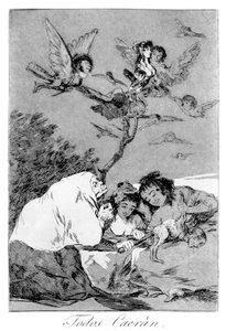 すべてが落ちる、1799 作： Francisco de Goya