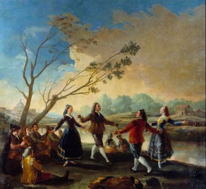 マンサナレスの端にあるボール。フランシスコ・デ・ゴヤ（1746-1828）の絵 作： Francisco de Goya