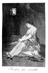 彼女は感受性があったので、1799 作： Francisco de Goya