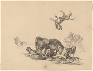 犬に襲われる雄牛 作： Francisco de Goya
