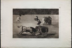 闘牛：同じリングでの彼の別の狂気、1876。 作： Francisco de Goya