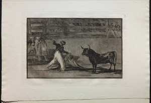 闘牛：ハープーンまたはバンデリラの起源、1876年。 作： Francisco de Goya