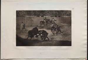 闘牛：「レコルテ」をパスするペペ・イッロ 作： Francisco de Goya