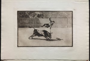 闘牛: マドリッドのリングでのフアニート・アピナーニの敏捷性と大胆さ 作： Francisco de Goya