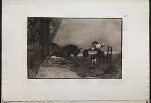 闘牛: サラゴサのリングでマルティンチョの大胆さ 作： Francisco de Goya