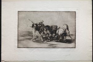 闘牛：ムーア人はスペインに定住し、1876年にコーランの迷信をあきらめました。 作： Francisco de Goya