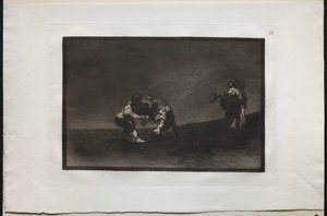 闘牛: 同じ男がマドリッドの土俵に雄牛を投げる 作： Francisco de Goya