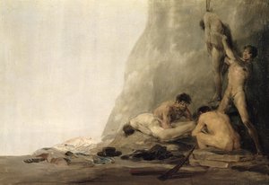 1649年にイロコイ族によって皮を剥がされたカンニバル、犠牲者の準備、またはジャンドブレブフとガブリエルラレマンの遺体、1800-08年（83792組） 作： Francisco de Goya
