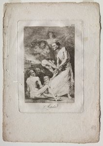 カプリコス：ブロー、1799年。 作： Francisco de Goya