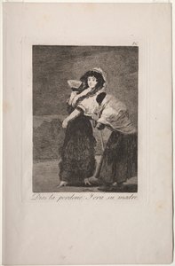 カプリコス：天酒のために：そしてそれは彼女の母だった.. 作： Francisco de Goya