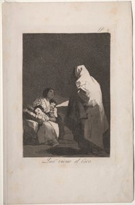 Caprichos：ボギーマンが来ました。 作： Francisco de Goya