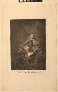 Caprichos：彼らはどのように彼女を引き抜くのか！ 作： Francisco de Goya
