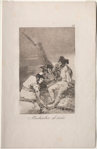 カプリチョス: ラズ・メイキング・レディ. 作： Francisco de Goya