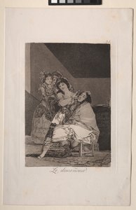 カプリチョス: 彼女は彼を逃がす 作： Francisco de Goya