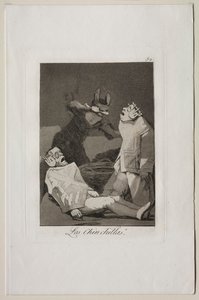 Caprichos：チンチラ。 作： Francisco de Goya