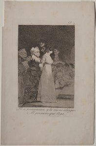 Caprichos: 彼らはイエスと言って、最初に来た人に手を差し伸べる.. 作： Francisco de Goya