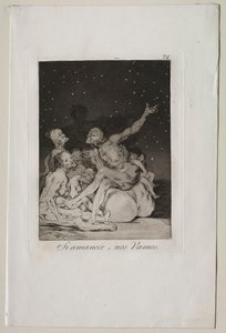 カプリコス：一日の終わりにはオフになります。 作： Francisco de Goya