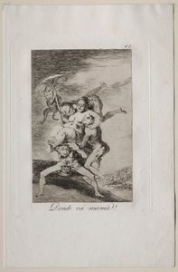 カプリチョス: 母さんはどこへ行くの? 作： Francisco de Goya