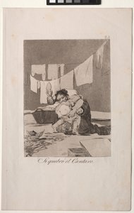 Caprichos: はい、彼はポットを壊しました。 作： Francisco de Goya